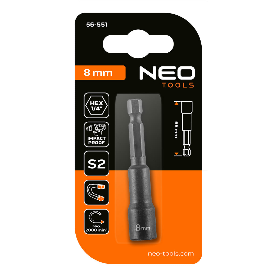 Nárazová zásuvka, magnetická 8 x 65 mm od NEO TOOLS nájdeš na naravis.sk