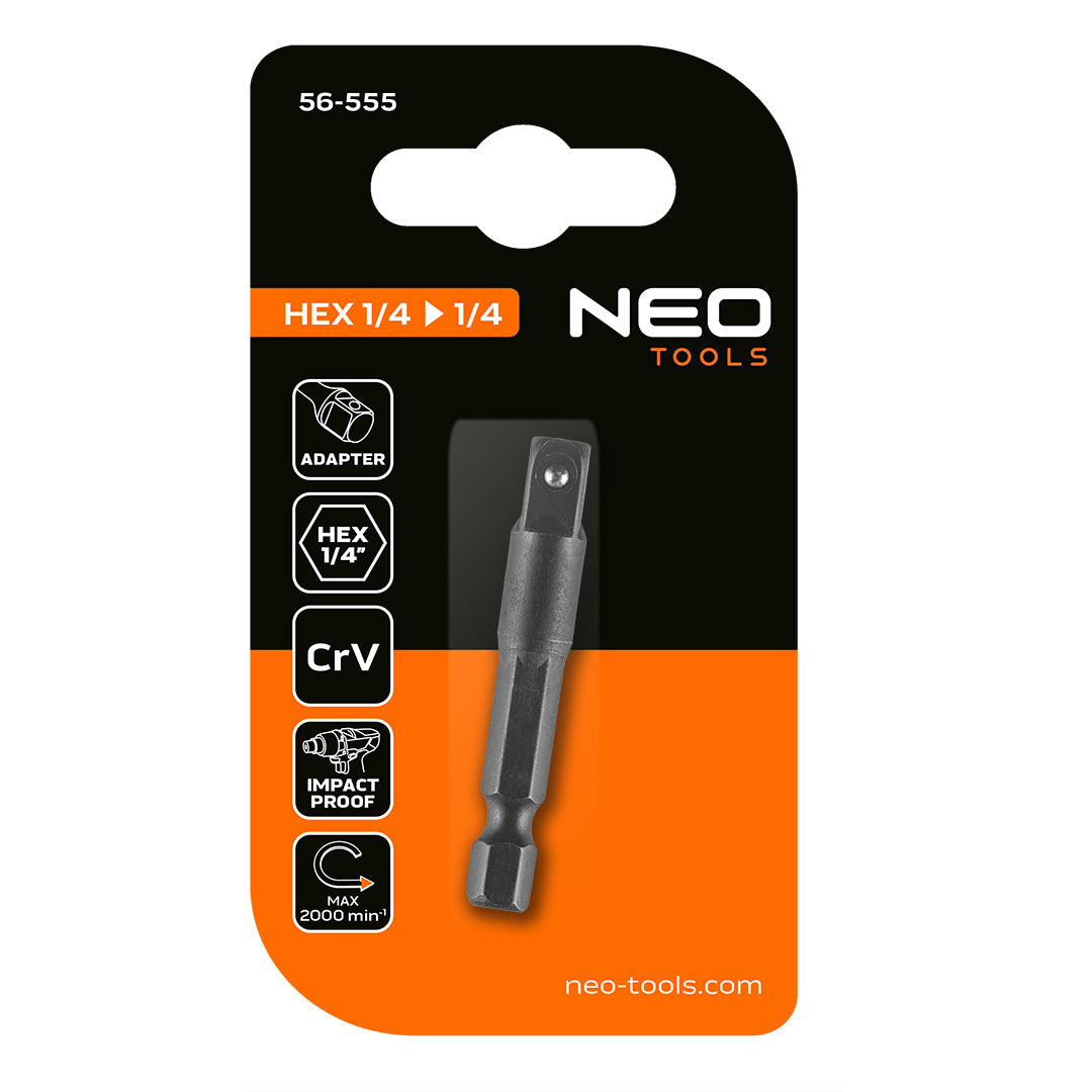 Adaptér z 1/4" HEX na 1/4" QUADRAT od NEO TOOLS nájdeš na naravis.sk