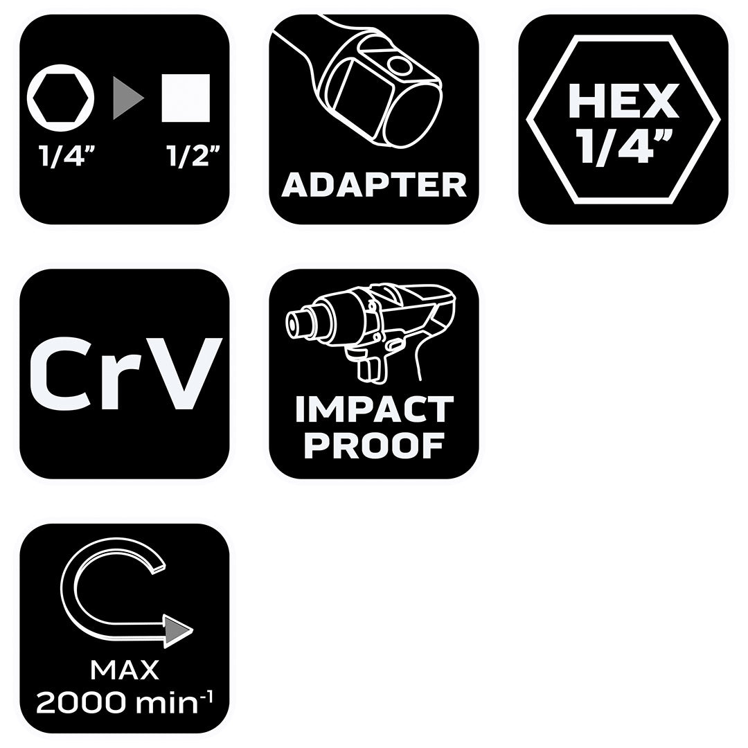 Adaptér z 1/4" HEX na 1/2" štvorhran od NEO TOOLS nájdeš na naravis.sk