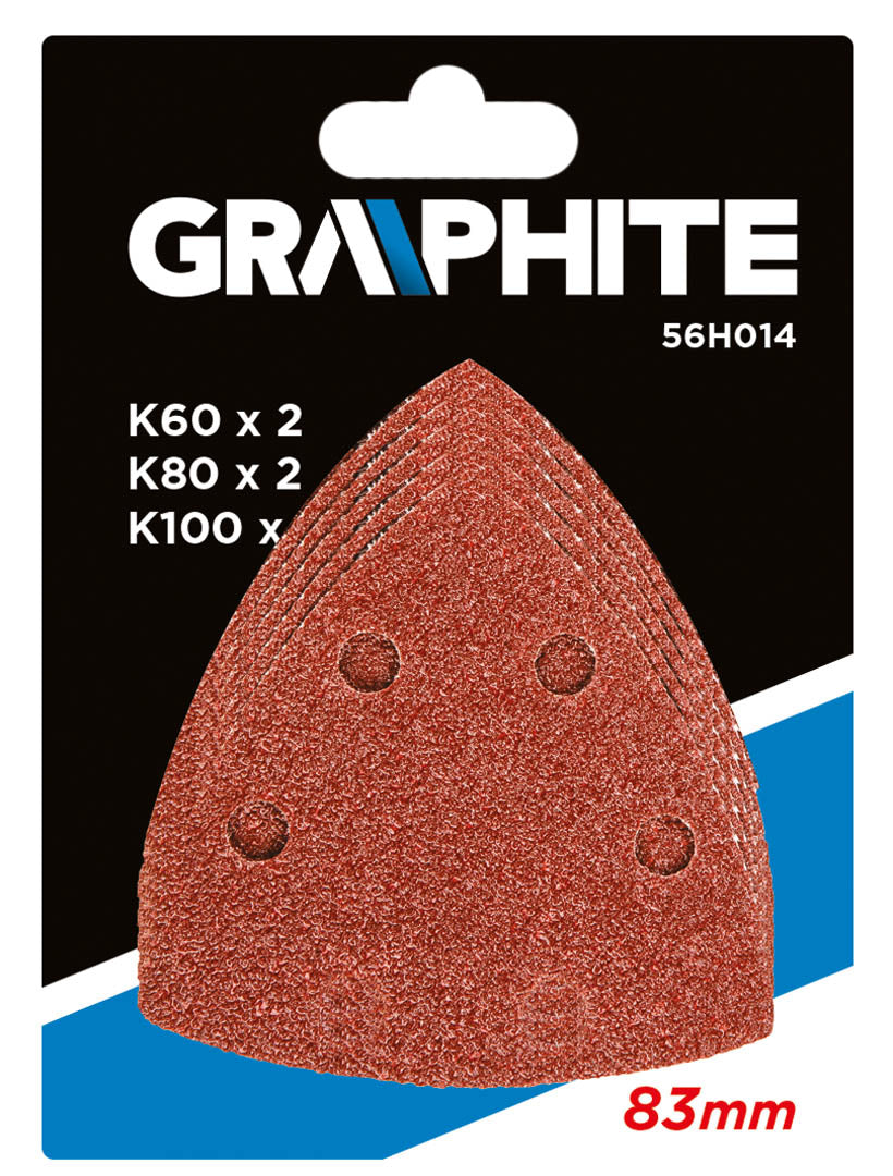 Brúsne papiere na suchý zips pre 83x83x83mm, 5ks, (K60x2, K80x2, K100x1) od GRAPHITE nájdeš na naravis.sk