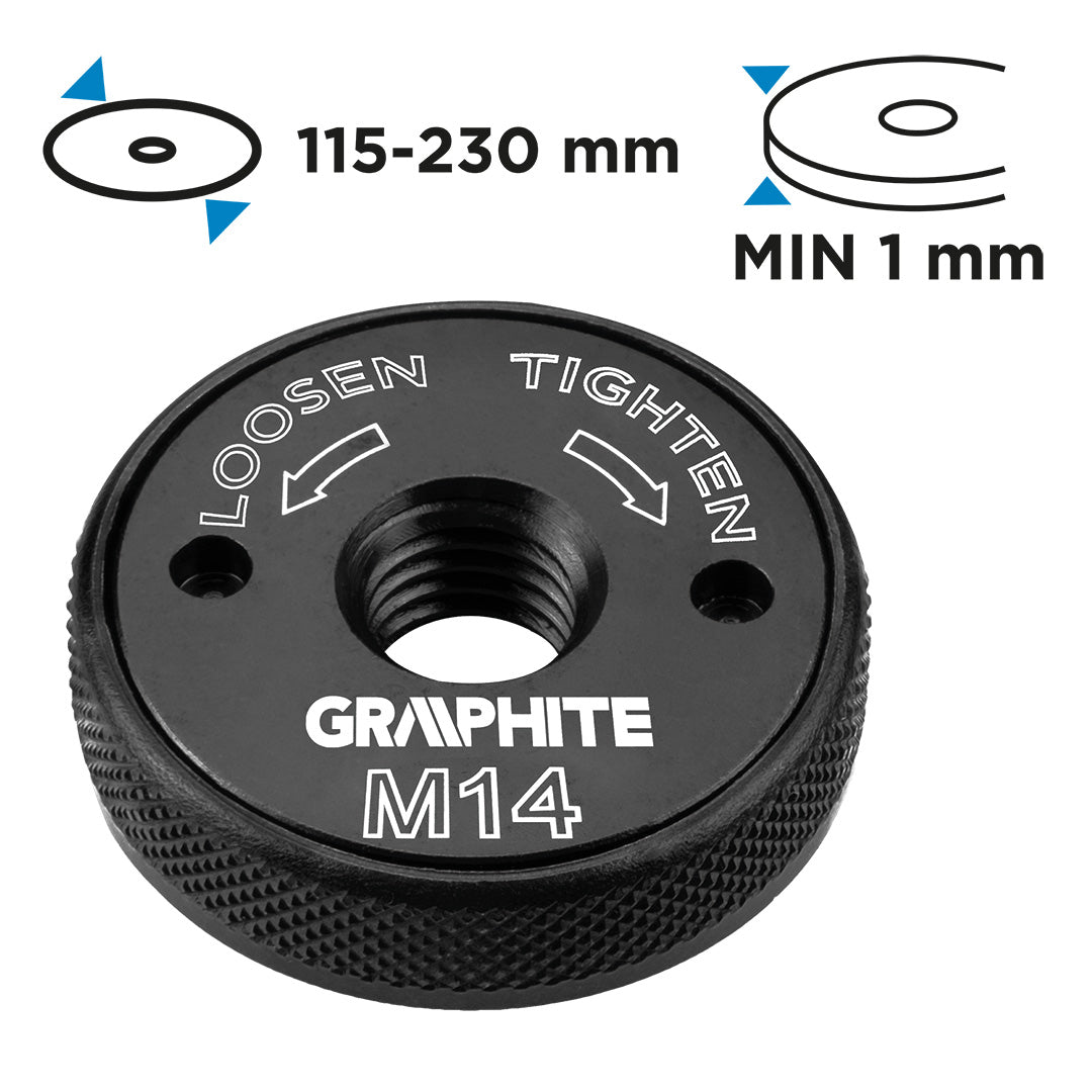 Rýchloupínacia matica pre uhlovú brúsku M 14 od GRAPHITE nájdeš na naravis.sk