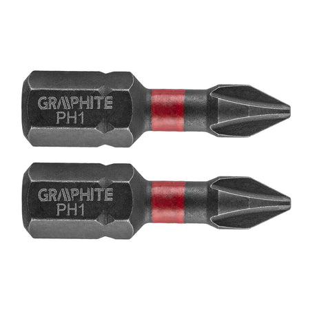 Rázové bity PH1 x 25 mm, 2 ks. od GRAPHITE nájdeš na naravis.sk