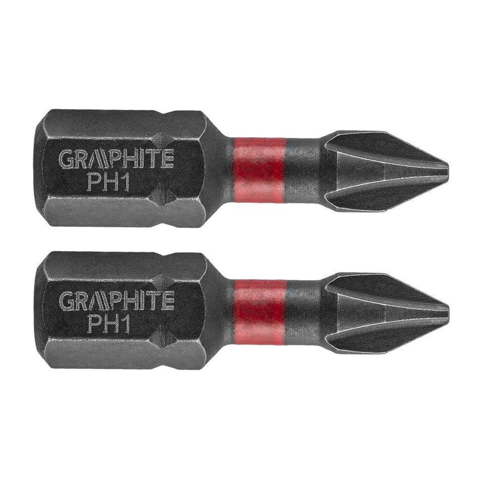 Rázové bity PH1 x 25 mm, 2 ks. od GRAPHITE nájdeš na naravis.sk