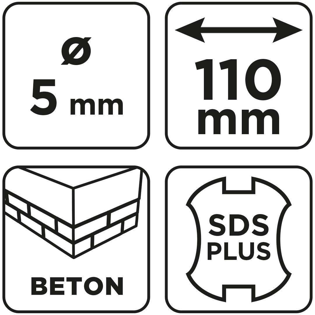 Vrták do betónu SDS Plus s dvojitou špirálou 5 x 110 mm od GRAPHITE nájdeš na naravis.sk