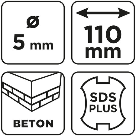 Vrták do betónu SDS Plus s dvojitou špirálou 5 x 110 mm od GRAPHITE nájdeš na naravis.sk