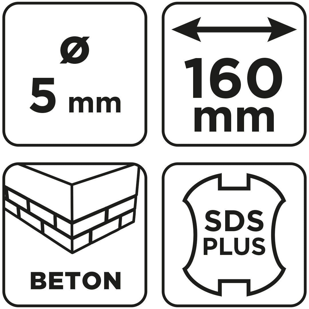 Vrták do betónu SDS Plus s dvojitou špirálou 5 x 160 mm od GRAPHITE nájdeš na naravis.sk