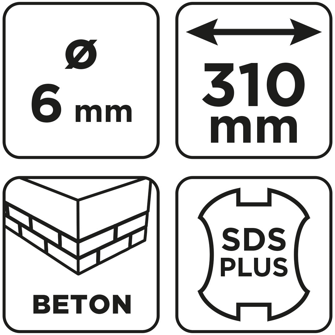 Vrták do betónu SDS Plus s dvojitou špirálou 6 x 310 mm od GRAPHITE nájdeš na naravis.sk