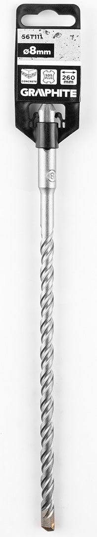 Vrták do betónu SDS Plus s dvojitou špirálou 8 x 260 mm od GRAPHITE nájdeš na naravis.sk