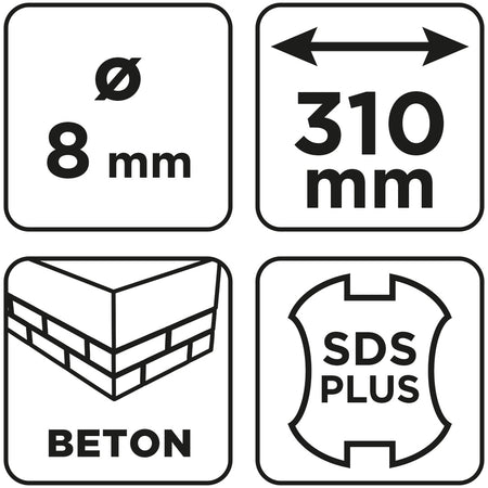Vrták do betónu SDS Plus s dvojitou špirálou 8 x 310 mm od GRAPHITE nájdeš na naravis.sk