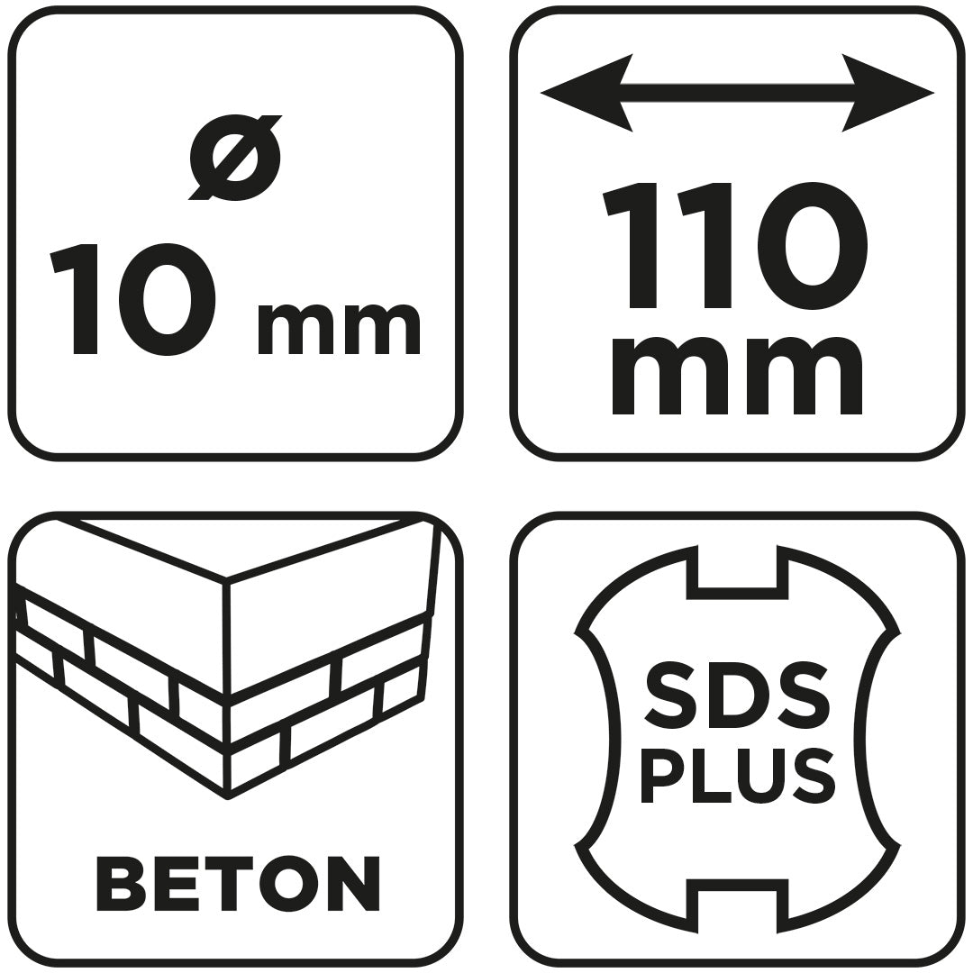Vrták do betónu SDS Plus s dvojitou špirálou 10 x 110 mm od GRAPHITE nájdeš na naravis.sk