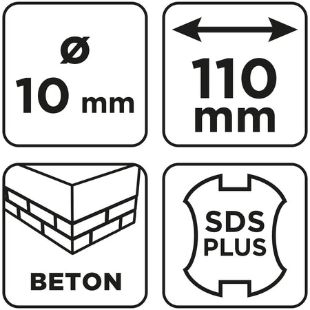 Vrták do betónu SDS Plus s dvojitou špirálou 10 x 110 mm od GRAPHITE nájdeš na naravis.sk