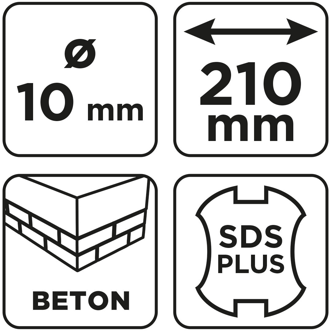 Vrták do betónu SDS Plus s dvojitou špirálou 10 x 210 mm od GRAPHITE nájdeš na naravis.sk