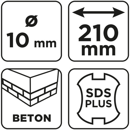 Vrták do betónu SDS Plus s dvojitou špirálou 10 x 210 mm od GRAPHITE nájdeš na naravis.sk
