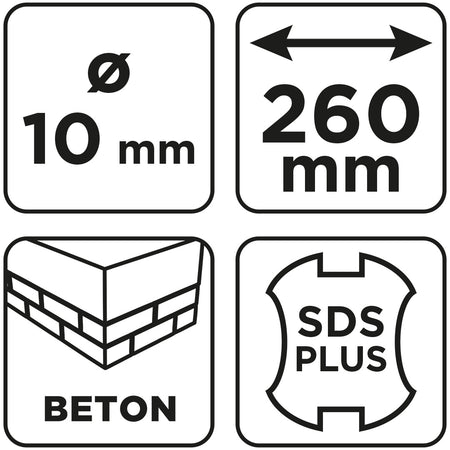 Vrták do betónu SDS Plus s dvojitou špirálou 10 x 260 mm od GRAPHITE nájdeš na naravis.sk