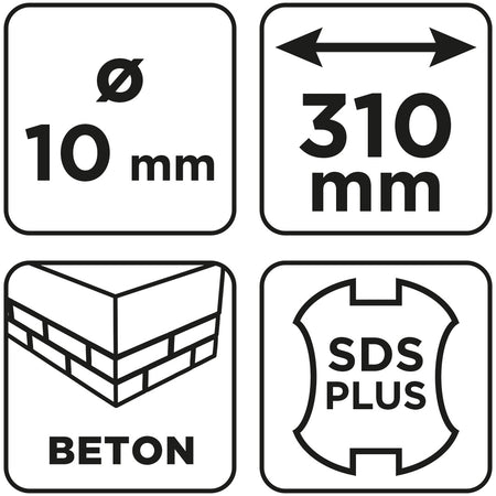 Vrták do betónu SDS Plus s dvojitou špirálou 10 x 310 mm od GRAPHITE nájdeš na naravis.sk