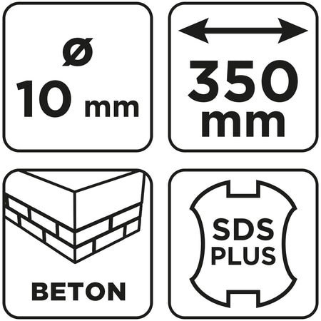 Vrták do betónu SDS Plus s dvojitou špirálou 10 x 350 mm od GRAPHITE nájdeš na naravis.sk