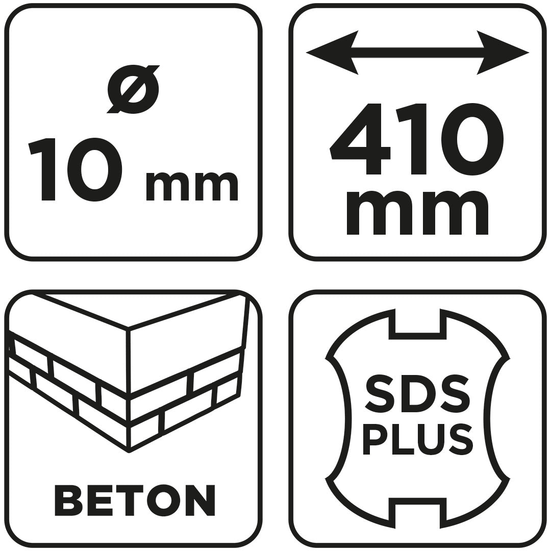 Vrták do betónu SDS Plus s dvojitou špirálou 10 x 410 mm od GRAPHITE nájdeš na naravis.sk