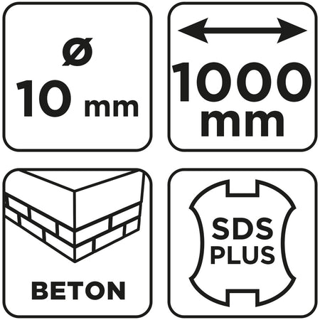 Vrták do betónu SDS Plus s dvojitou špirálou 10 x 1000 mm od GRAPHITE nájdeš na naravis.sk