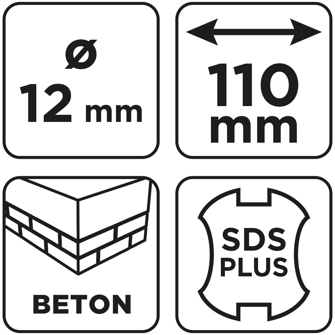 Vrták do betónu SDS Plus s dvojitou špirálou 12 x 110 mm od GRAPHITE nájdeš na naravis.sk