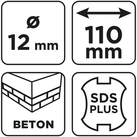 Vrták do betónu SDS Plus s dvojitou špirálou 12 x 110 mm od GRAPHITE nájdeš na naravis.sk