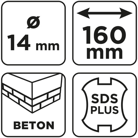 Vrták do betónu SDS Plus s dvojitou špirálou 14 x 160 mm od GRAPHITE nájdeš na naravis.sk