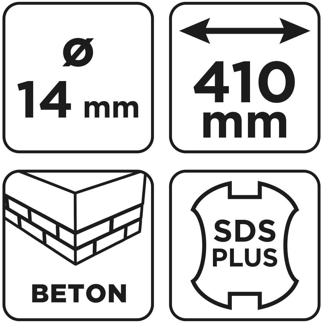 Vrták do betónu SDS Plus s dvojitou špirálou 14 x 410 mm od GRAPHITE nájdeš na naravis.sk