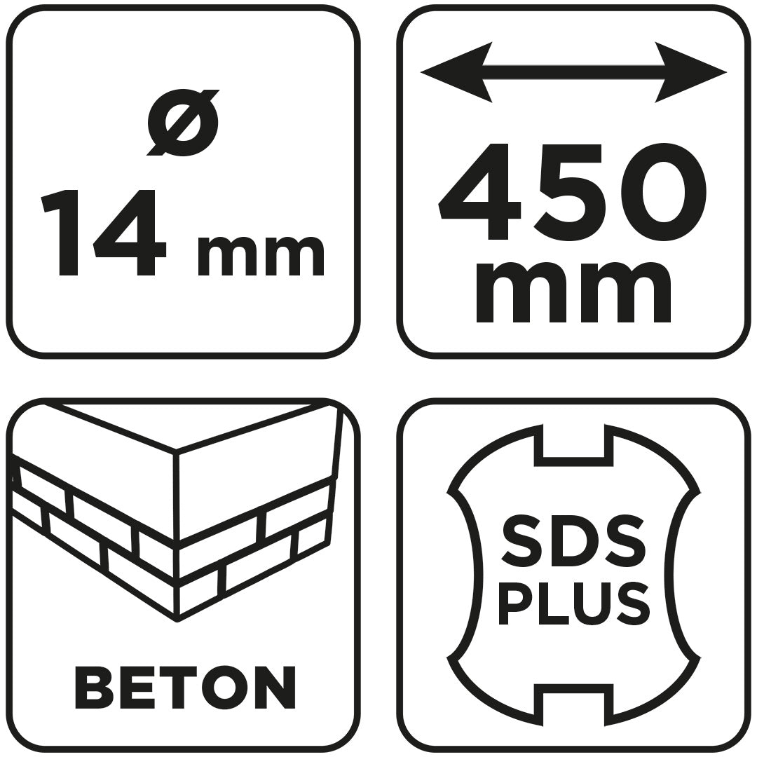Vrták do betónu SDS Plus s dvojitou špirálou 14 x 450 mm od GRAPHITE nájdeš na naravis.sk