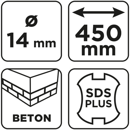 Vrták do betónu SDS Plus s dvojitou špirálou 14 x 450 mm od GRAPHITE nájdeš na naravis.sk