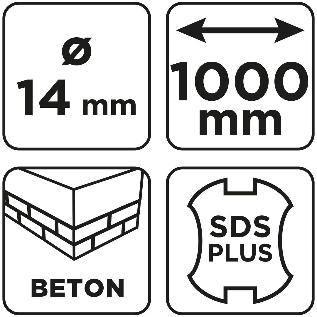 Vrták do betónu SDS Plus s dvojitou špirálou 14 x 1000 mm od GRAPHITE nájdeš na naravis.sk