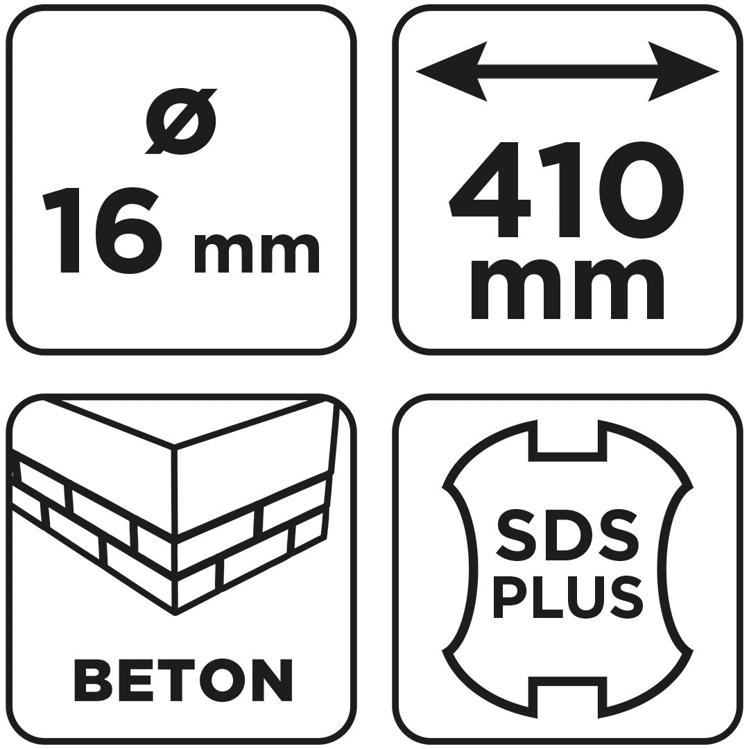 Vrták do betónu SDS Plus s dvojitou špirálou 16 x 410 mm od GRAPHITE nájdeš na naravis.sk