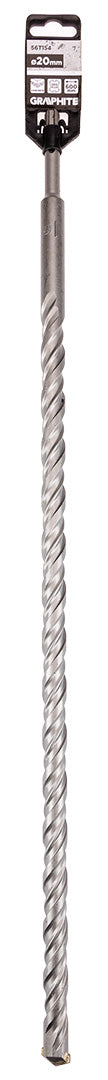 Vrták do betónu SDS Plus s dvojitou špirálou 20 x 600 mm od GRAPHITE nájdeš na naravis.sk