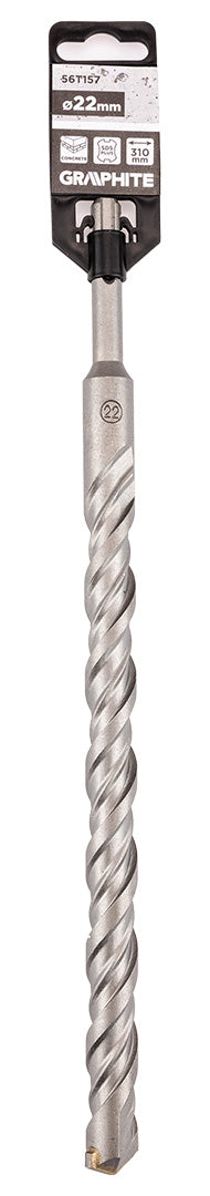 Vrták do betónu SDS Plus s dvojitou špirálou 22 x 310 mm od GRAPHITE nájdeš na naravis.sk