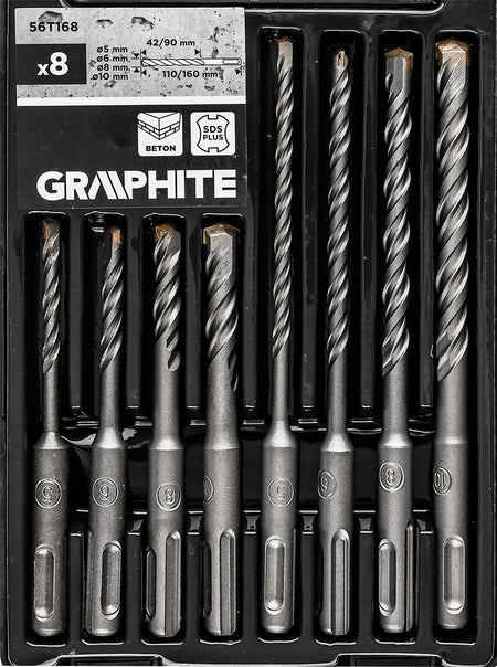 Sada vrtákov do betónu SDS Plus s dvojitou špirálou 5 x 6 x 8 x 10 x 110 mm, 5 x 6 x 8 x 10 x 160 mm od GRAPHITE nájdeš na naravis.sk