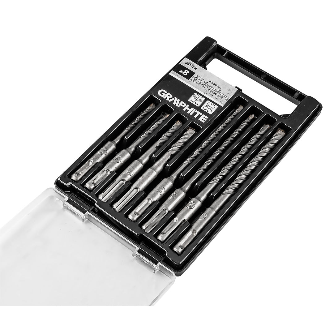 Sada vrtákov do betónu SDS Plus s dvojitou špirálou 5 x 6 x 8 x 10 x 110 mm, 5 x 6 x 8 x 10 x 160 mm od GRAPHITE nájdeš na naravis.sk