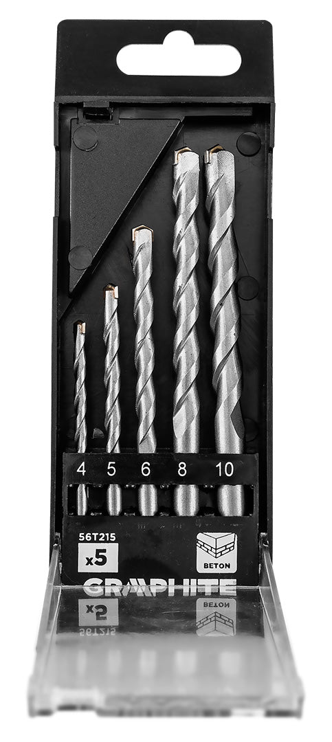 Sada tvrdených vrtákov do betónu: 4,5,6,8,10 mm, 5 ks. od GRAPHITE nájdeš na naravis.sk