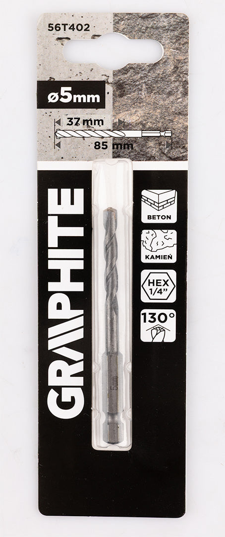 Šesťhranný vrták do betónu 5,0 mm od GRAPHITE nájdeš na naravis.sk