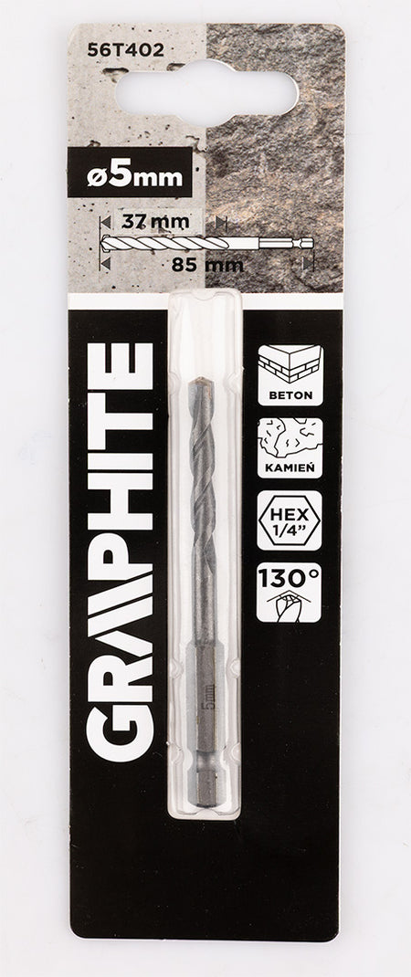 Šesťhranný vrták do betónu 5,0 mm od GRAPHITE nájdeš na naravis.sk