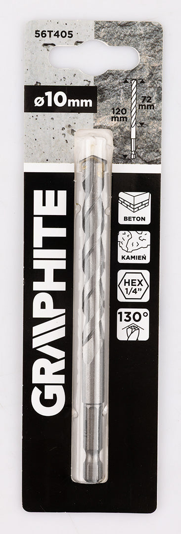 Šesťhranný vrták do betónu 10,0 mm od GRAPHITE nájdeš na naravis.sk