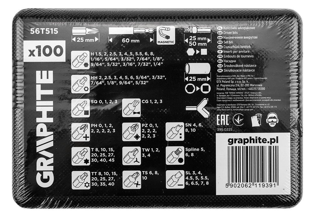 Sada bitov 25 mm, s magnetickým držiakom 60 mm, 100 ks. od GRAPHITE nájdeš na naravis.sk