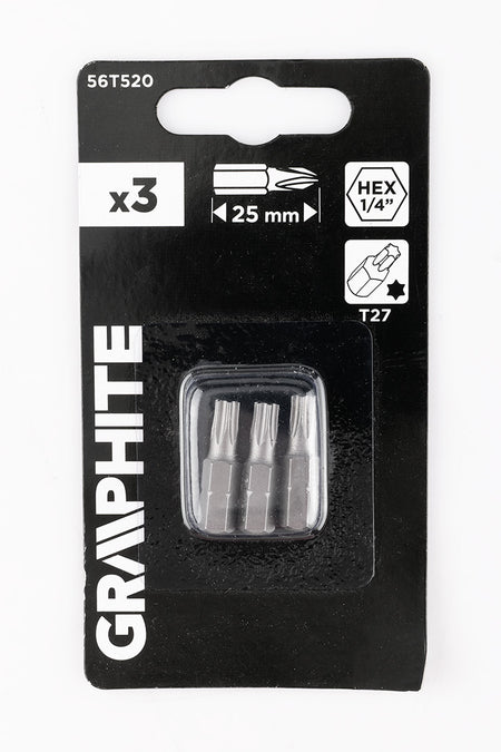 Bity Torx T27 x 25 mm, 3 ks. od GRAPHITE nájdeš na naravis.sk