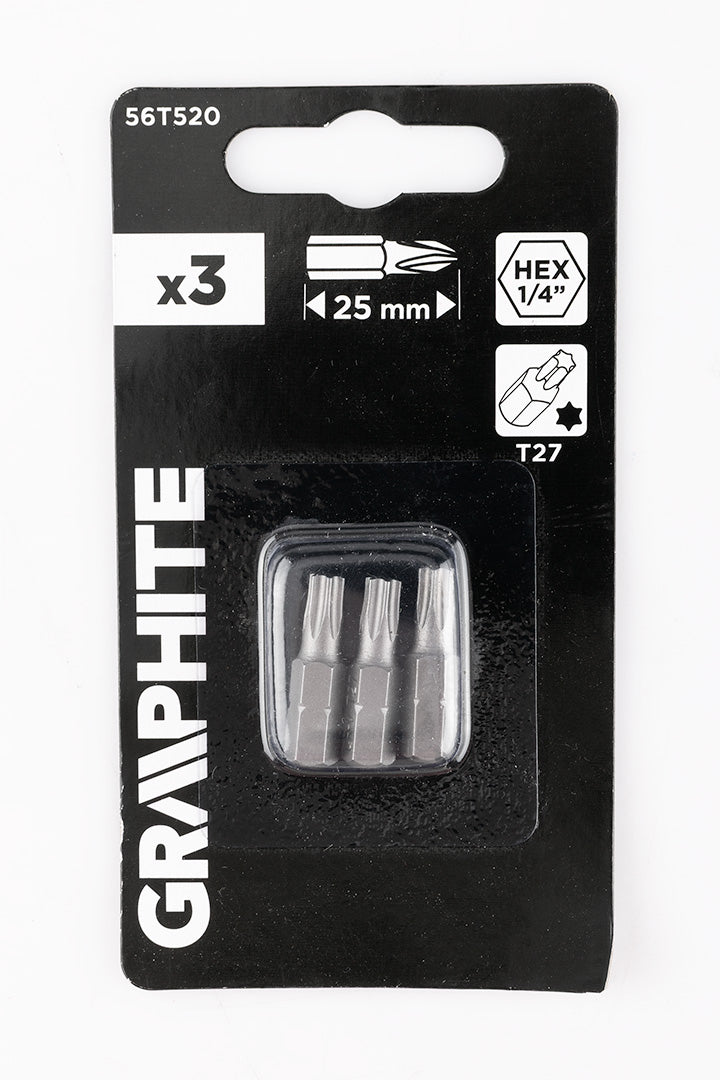 Bity Torx T27 x 25 mm, 3 ks. od GRAPHITE nájdeš na naravis.sk