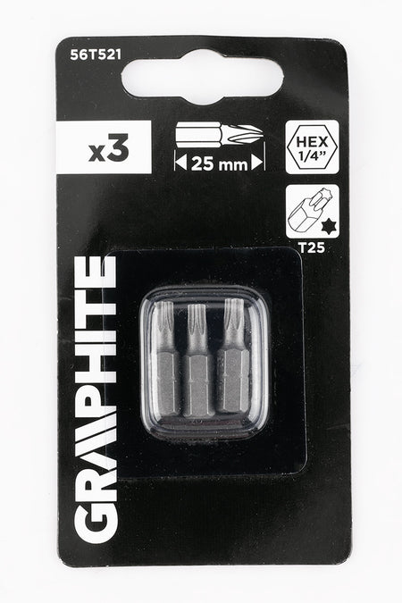 Bity Torx T25 x 25 mm, 3 ks. od GRAPHITE nájdeš na naravis.sk