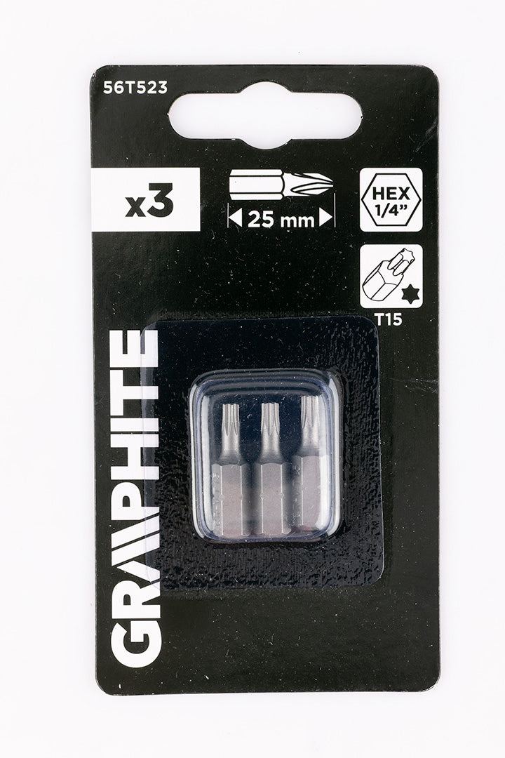 Bity Torx T15 x 25 mm, 3 ks. od GRAPHITE nájdeš na naravis.sk