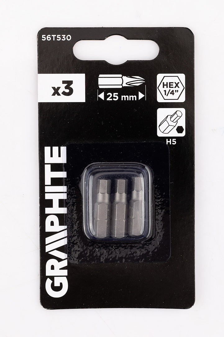 Šesťhranné bity H5 x 25 mm, 3 ks. od GRAPHITE nájdeš na naravis.sk