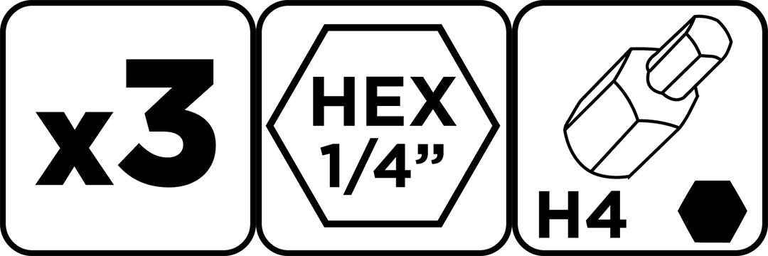 Šesťhranné bity H4 x 25 mm, 3 ks. od GRAPHITE nájdeš na naravis.sk