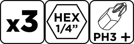 Bity PH3 x 25 mm, 3 ks. od GRAPHITE nájdeš na naravis.sk