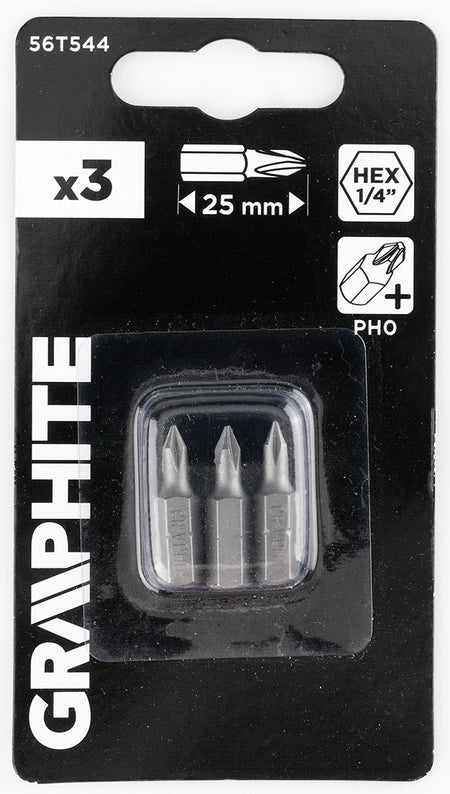 Bity PH0 x 25 mm, 3 ks. od GRAPHITE nájdeš na naravis.sk