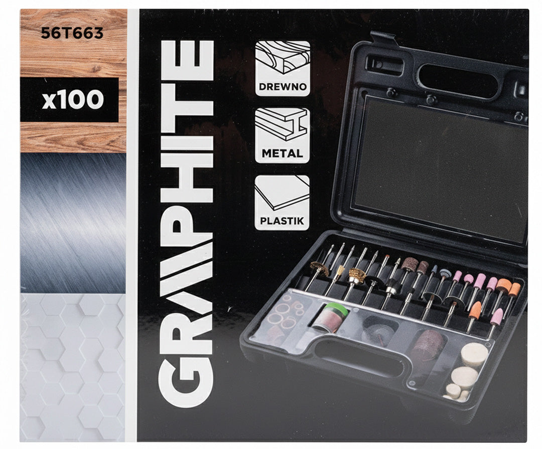 Sada príslušenstva pre mini brúsku, 100 ks. od GRAPHITE nájdeš na naravis.sk