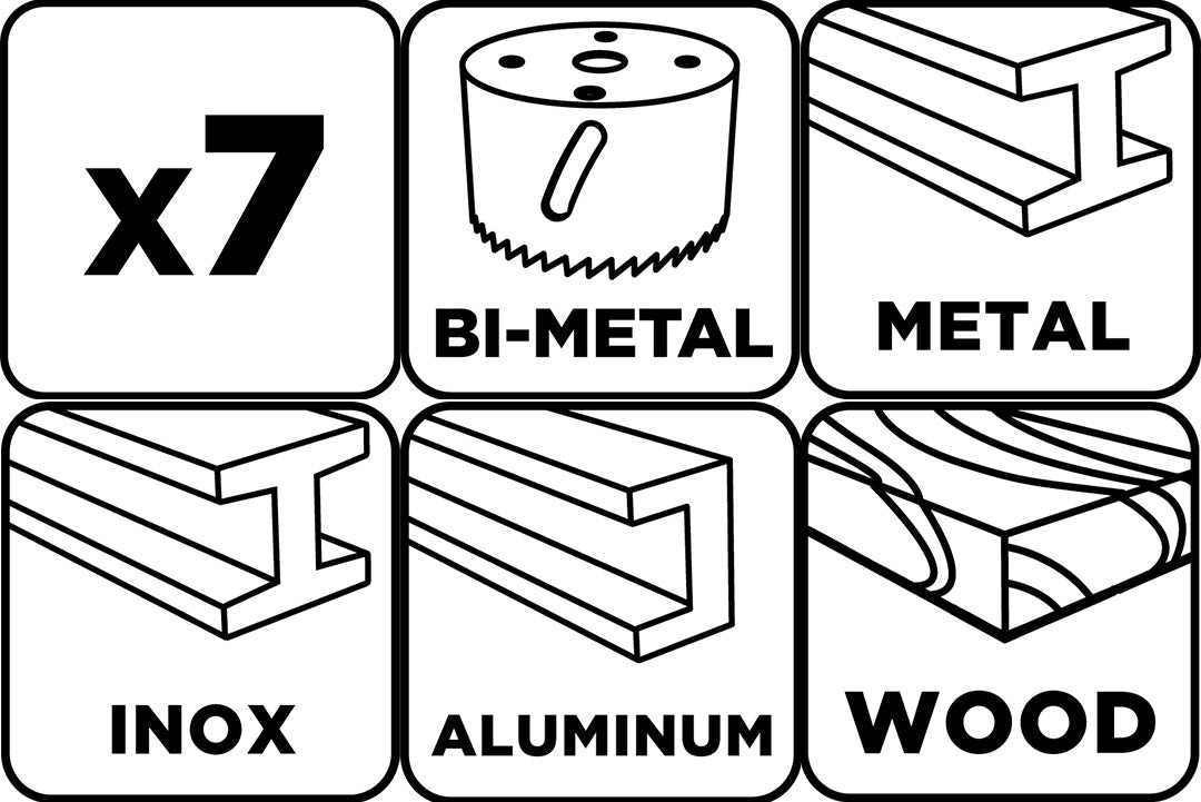 Bimetalové pílky na diery 19-68 mm, sada 7 ks. od GRAPHITE nájdeš na naravis.sk