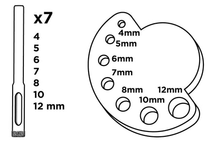 Diamantové vrtáky 4-12 mm s vodítkom, sada 8 ks. od GRAPHITE nájdeš na naravis.sk